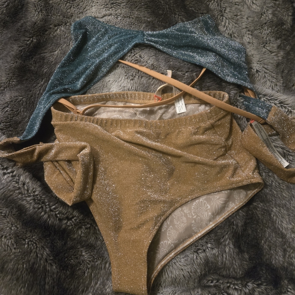 Free People Gold and Brown Bikini - Picture 3 of 4